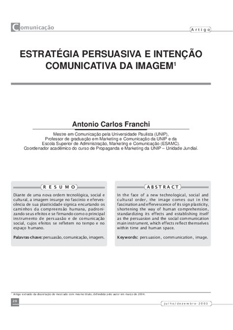 pdf estratégia persuasiva e intenção comunicativa da imagem v 4 n 7 2003 revista