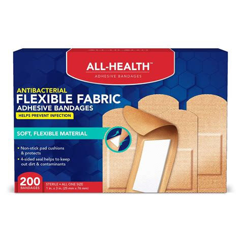 All Health Antibacterial Fabric Adhesive Bandages 1 In X 3 In 200 Ct