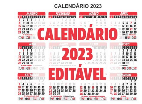 Calendário 2023 Editável Elo7 Produtos Especiais