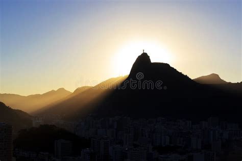 376 Sunset Christ Redeemer Corcovado Rio De Janeiro Stock Photos Free