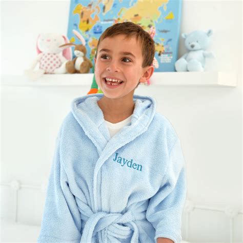 Personalised Soft Babychilds Dressing Gown In Blue By A Type Of