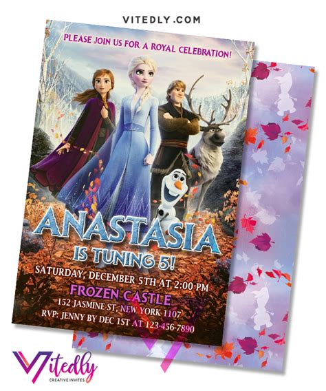Frozen 2 Invitation, Frozen 2 Birthday Invitation, Frozen Invite, Elsa and Anna Invitation ...