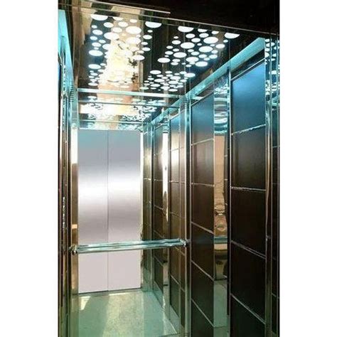 6 10 Stainless Steel Mirror Finish Elevator Cabin For Commercial