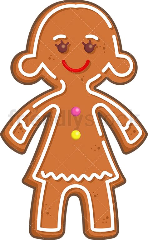 Gingerbread Girl Cartoon Clipart Vector Friendlystock