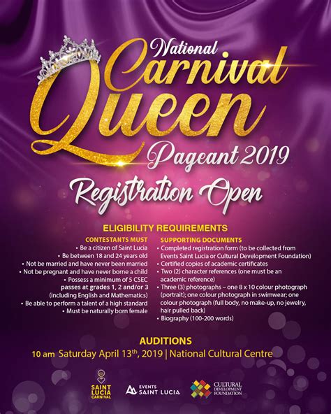 2019 National Carnival Queen Pageant Auditions Register Your Interest Today Cultural