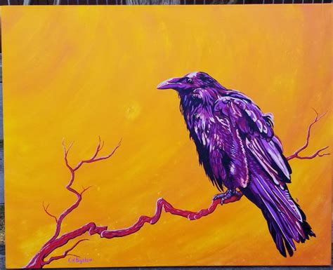 Raven Acrylic On Canvas 24 X 30 Inches 700 Art Artists Painting
