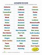 List of the 50 States in Alphabetical Order | Alphabetical order, 50 ...