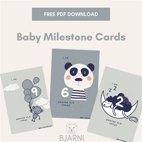 Free Pdf Download Baby Milestone Cards Month By Month
