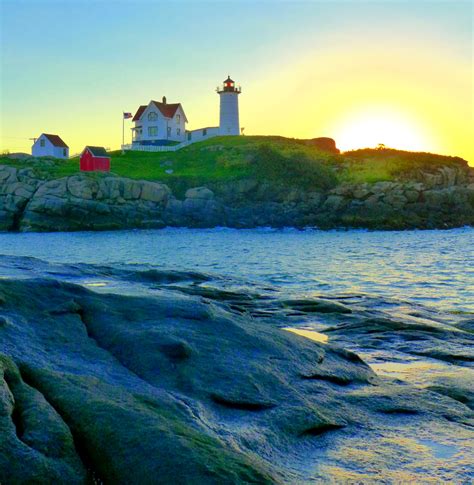 Sunrise At Nubble Lighthouse York Beach Maine