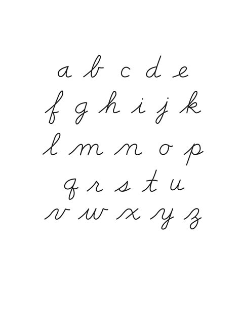 Cursive Alphabet