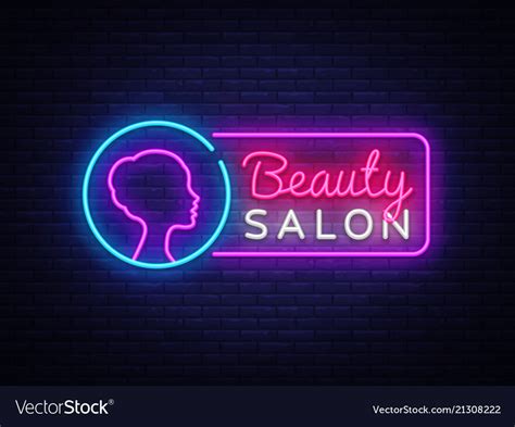 Beauty Salon Neon Sign Salon Design Royalty Free Vector