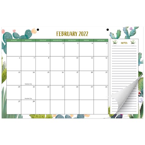 Aesthetic Cactus Desk Calendar Runs Until December 2022 17x11