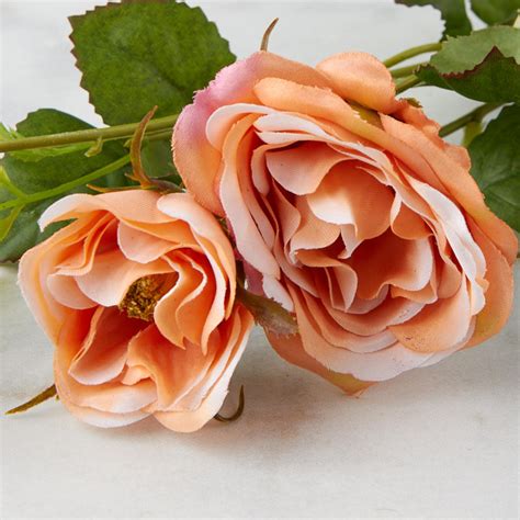 Peach Artificial English Rose Spray Picks Sprays Floral Supplies Craft Supplies