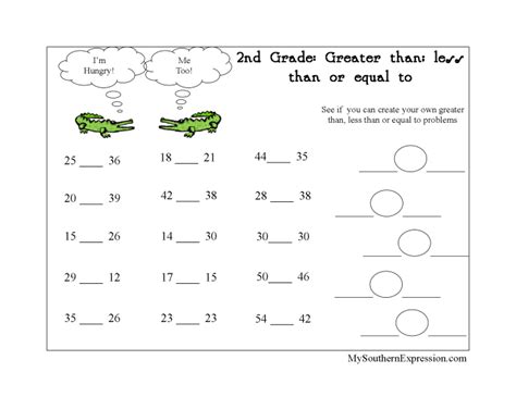 Greater Than Less Than Worksheets Grade 2