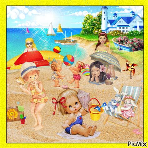 A Day At The Beach Free Animated  Picmix