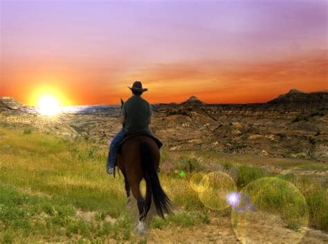 Cowboy Riding Into Sunset By Eri Assa Ire On Deviantart