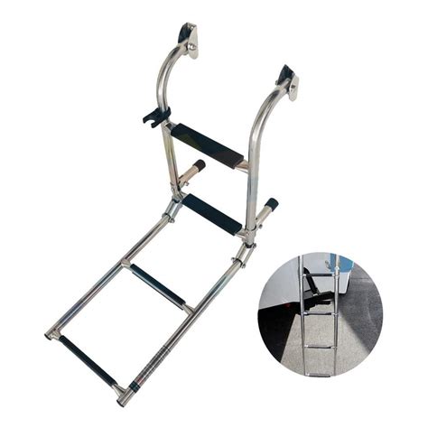 Buy Boat Ladder 4 Step Under Platform Telescoping Boat Ladder Folding