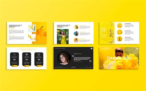 Yellow Minimal Business Powerpoint Template For 18