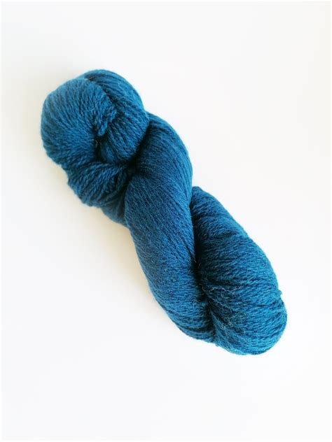 Blue 100 Wool Yarn For Knitting Sweater Wool Mitten Wool Etsy