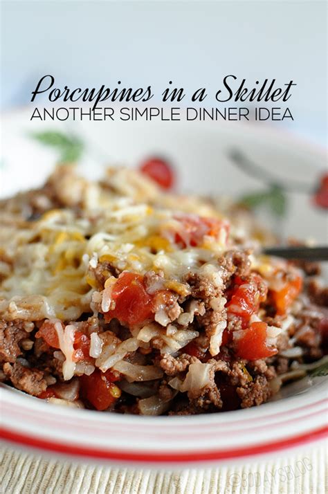 Upgrade baked beans from classic side dish to a meaty main meal by adding lean ground beef. Dinner Ideas: Porcupines In a Skillet