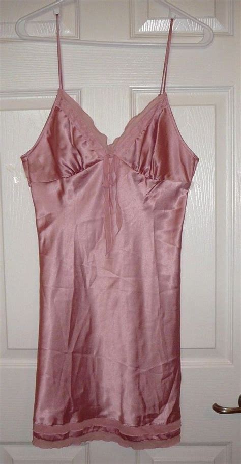 Victorias Secret Pink Satin Nightgown Medium Brand New With Tag Victoriassecret