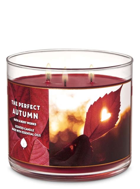 Bath And Body Works The Perfect Autumn 3 Wick Candle Fall Bath And