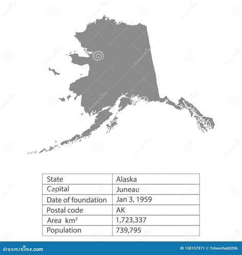 Alaska States Of America Territory On White Background Separate State