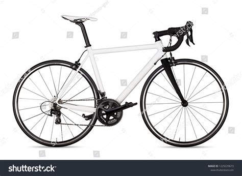 White Black Racing Sport Road Bike Bicycle Racer Isolated Background