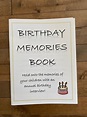 Unique Birthday Memories Book to Capture Your Childs Memories as They ...