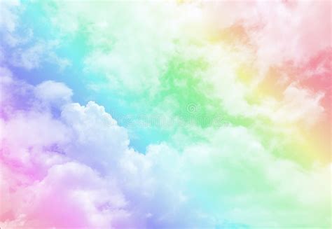Rainbow Pastel Cloud Background