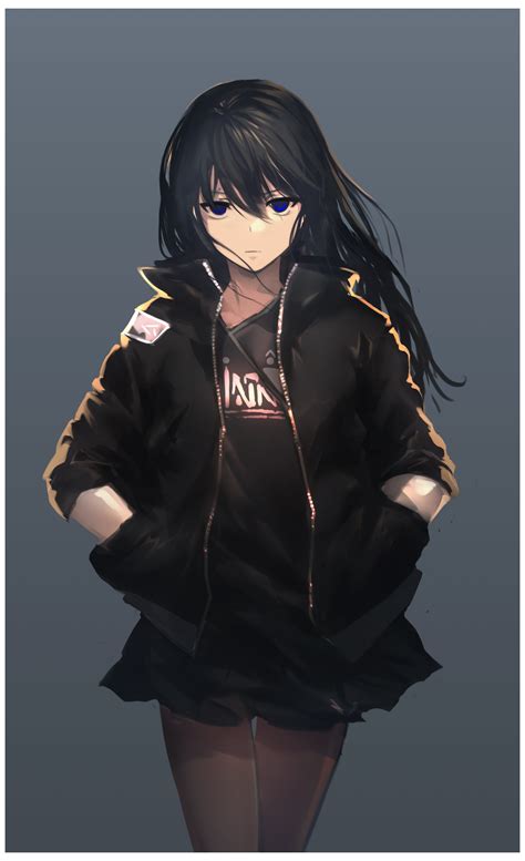 Cute Anime Girl With Dark Hair