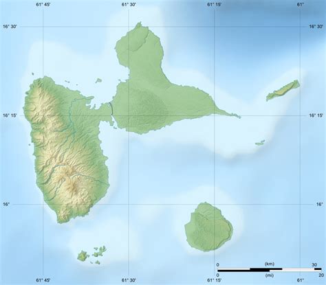Guadeloupe Relief • Map •