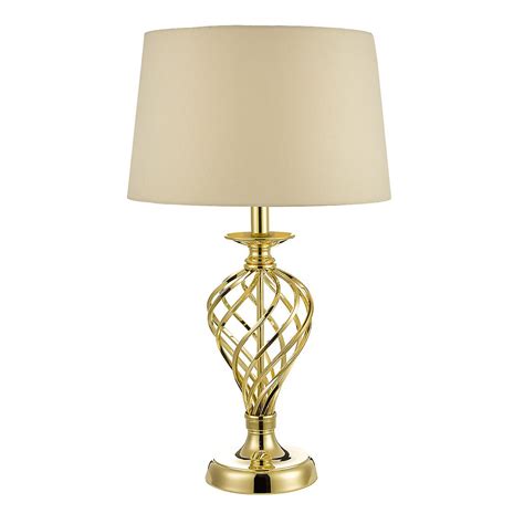 Iffley Touch Table Lamp Gold Cage Base Complete With Round Tapered