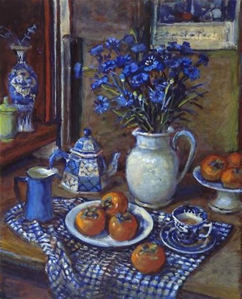 Cornflowers And Persimmons Margaret Olley 2004 11 Ehive