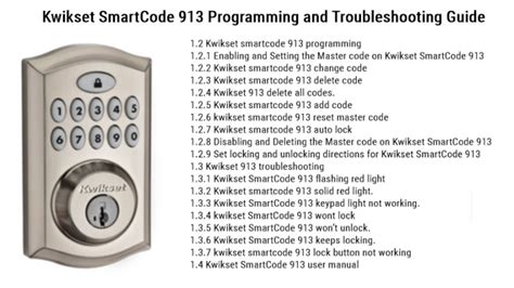 How To Change Code On Kwikset Smartcode 913 Detail Guide