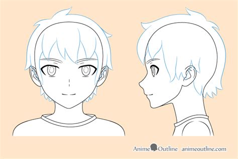 How to draw anime boy hair drawing realistic anime hair for beginners real time drawing for 3.1 hours tools : 8 Step Anime Boy's Head & Face Drawing Tutorial - AnimeOutline