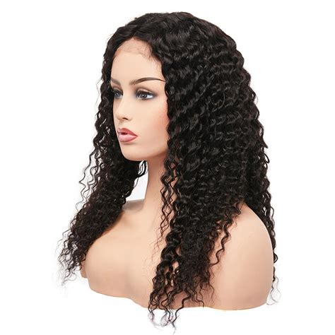 Megalook Peruvian Kinky Curly Lace Front Human Hair Wigs With Baby Hair Natural Color Remy Hair