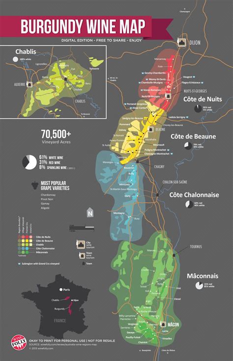 Burgundy Wine Appellations Regional Map Burgundy Wine Region