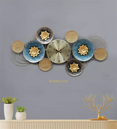 Buy Sumptuous Multicolor Iron Wall Hanging Wall Clock Online Kraphy