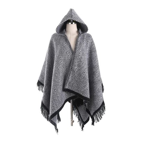 Duftgold Poncho Hooded Beautiful Scarfs For Winter Shawls Ponchos And