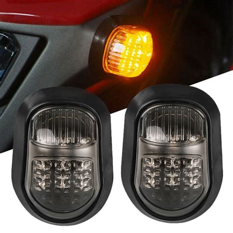 2 Pcs Motorcycle Turn Signals Light Indicators Blinker Lamps Amber 9