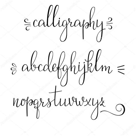 Calligraphy Cursive Alphabet Calligraphy Cursive Font — Stock Vector