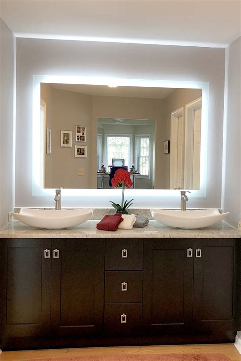 Make up mirror lights 10 led bulbs dimmable vanity light lamp hollywood lights. Side-Lighted LED Bathroom Vanity Mirror: 60" x 40 ...