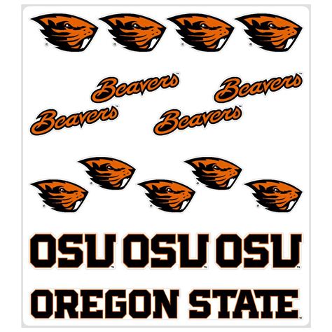 Oregon State Beavers Multi Purpose Vinyl Sticker Sheet