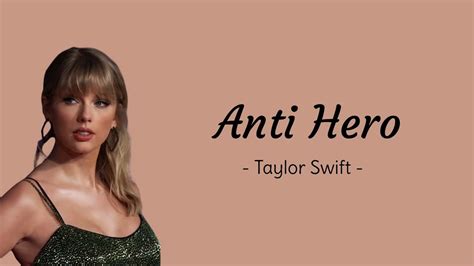 Anti Hero Lyrics Taylor Swift Youtube