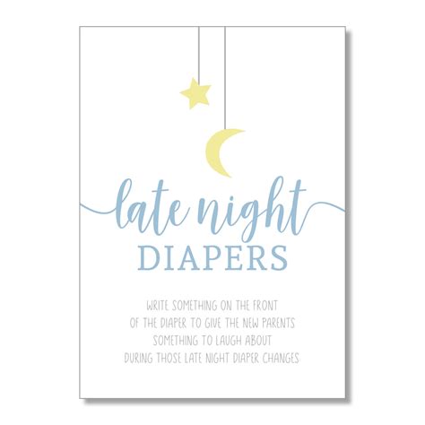 Stars And Moon Late Night Diapers Sign Brown Paper Crafts