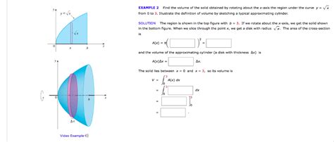 Solved Example 2 Find The Volume Of The Solid Obtained By