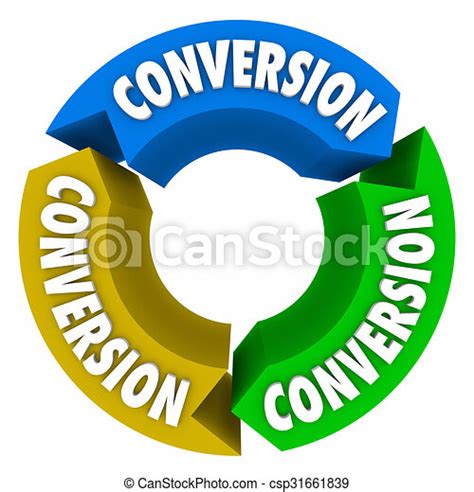 Drawings of Conversion 3 Arrows Cycle Sales Process - Conversion word ...