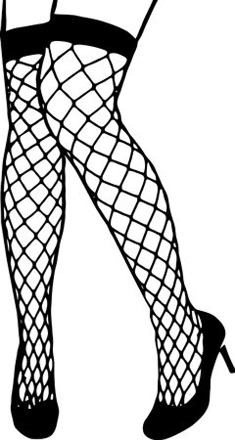 Womans Legs Fishnet Stockings High Heels Clipart Printable Art Etsy