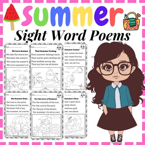 Summer Fun Sight Words 25 Poemsshared Reading And First Sight Word